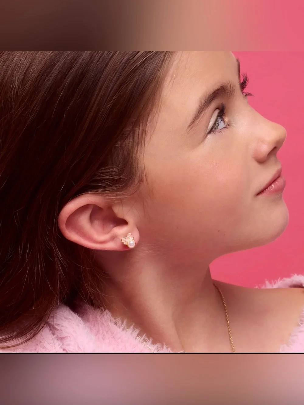 Girl Nation Pink Chic Bow Cutie Stud Earrings hypoallergenic Nickel Free